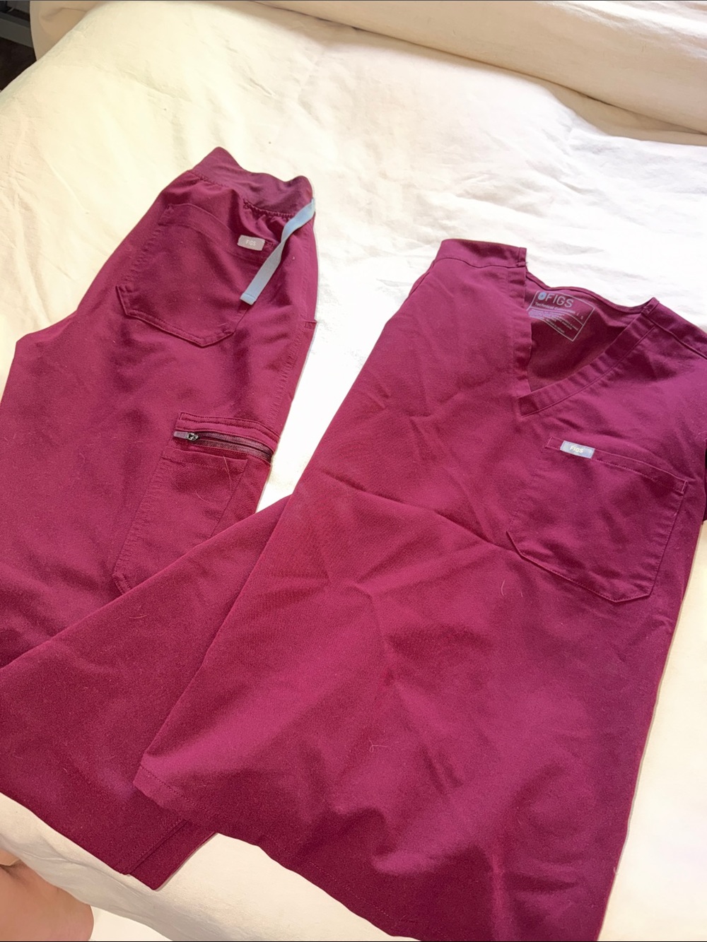 FIGS Women's Burgundy Short Sleeve Scrub Top - Deep Wine